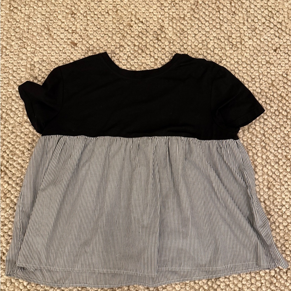 Black and White Striped Women’s Top